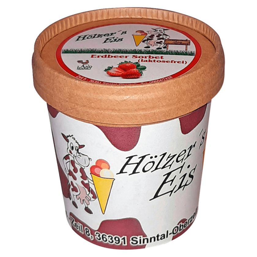 Hölzer's Eis Erdbeer Sorbet laktosefrei 130ml